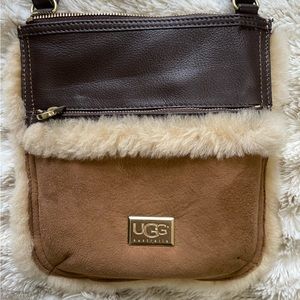 Very cute brown/tan genuine UGG crossbody purse-excellent condition.